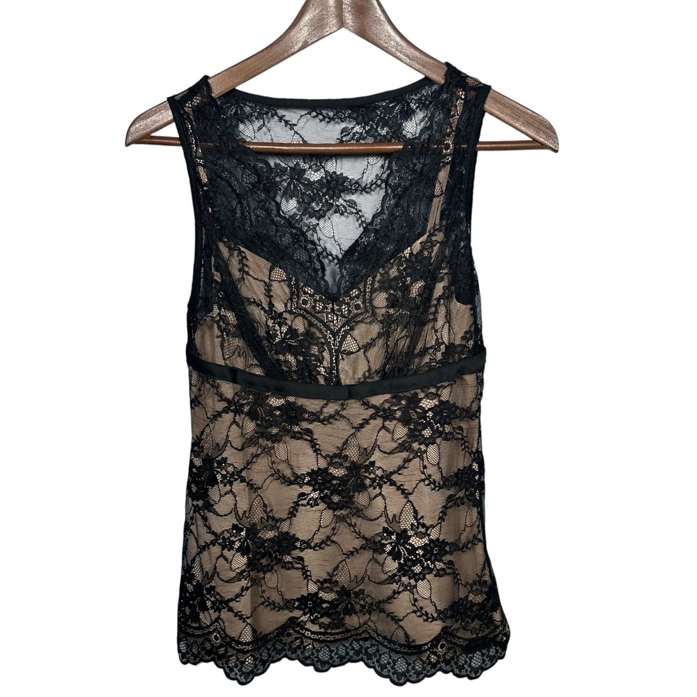 Womens Fairy Grunge Black Lace Babydoll Top Sz 0 Whimsigoth Overlay Romantic - Picture 5 of 10